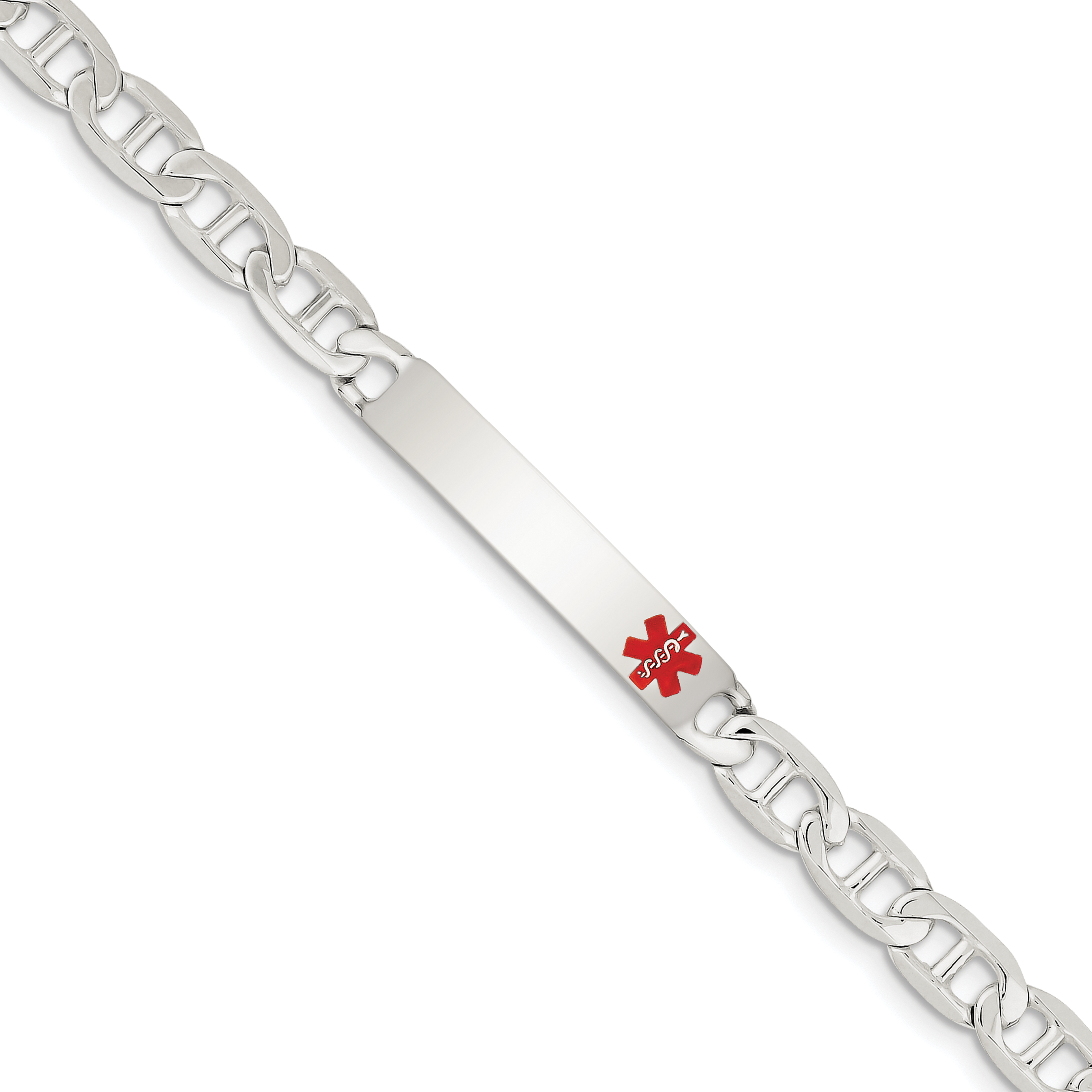 Jewels By Lux Sterling Silver 7.5inch Engraveable Antiqued Figaro Link ID Bracelet Jewels By Lux Sterling Silver 7.5inch Engraveable Antiqued Figaro Link ID Bracelet